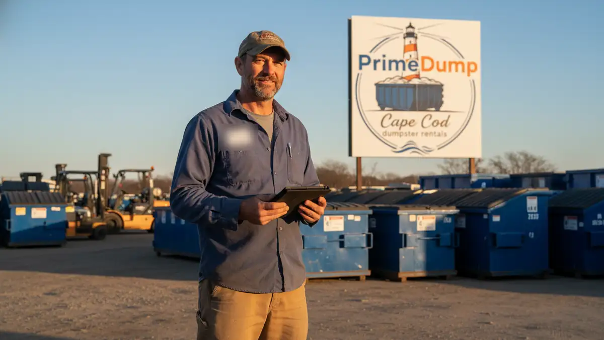 A crew member holding a tablet in the container yard